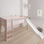 Manis-h Lit d'enfant mi-haut avec toboggan Loke, 90 x 200 cm rose clair