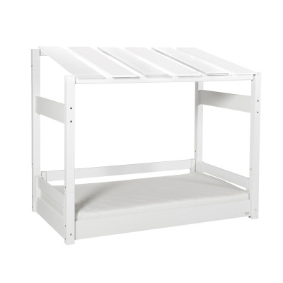 Manis-h Medusa house bed with slatted frame and roof construction Snow white