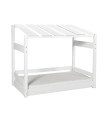 Manis-h Medusa house bed with slatted frame and roof construction Snow white