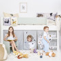 Letto per bambini Manis-h MARI Letto a mezza altezza con rete a doghe e scaletta Snow white