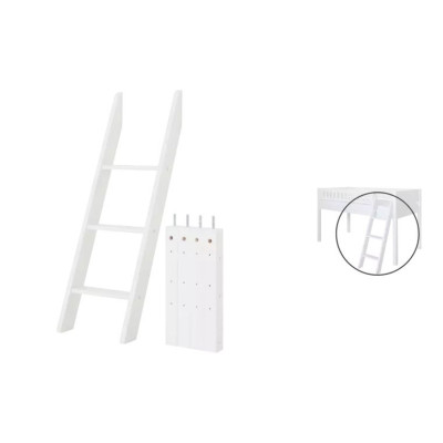 copy of Manis-h posts for half loft bed and bunk bed incl. straight ladder Snow white with beech post