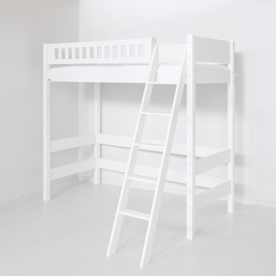 Manis-h children's bed Grete Half-high bed with 2 beds and sloping ladder Snow white