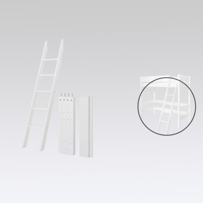 Manis-h inclined ladder 85 cm, post for 90cm loft bed Snow white