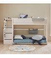 copy of Lifetime low bunk bed with stepladder Breeze 90 x 200 cm, slatted base deluxe whitewash