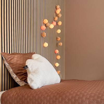 Lifetime Premium String lights with cotton balls - Crisp Peach