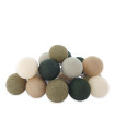 Lifetime Premium String lights with cotton balls - Earthy Green