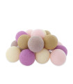 Lifetime Premium String lights with cotton balls - Pink Lily