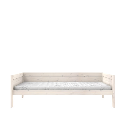 Lifetime base bed 90x200 cm in whitewash with roll slatted frame