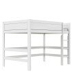 Lifetime Kidsrooms Mid-High Bed 120 cm, Premium Roller Slat Base with 23 Slats, White