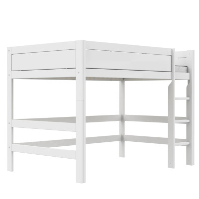 Lifetime Kidsrooms Mittelhoch Bett 120 cm, Deluxe Lattenrost mit 28 Latten weiss