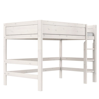 Lifetime Kidsrooms Mid-High Bed 120 cm, Deluxe Slatted Base with 28 Slats, whitewash