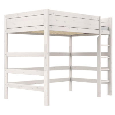 Lifetime Kidsrooms High Sleeper Bed 120 cm, Premium Roller Slat Base with 23 Slats, whitewash