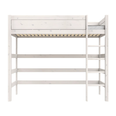 Lifetime Kidsrooms High Sleeper Bed 120 cm, Premium Roller Slat Base with 23 Slats, whitewash