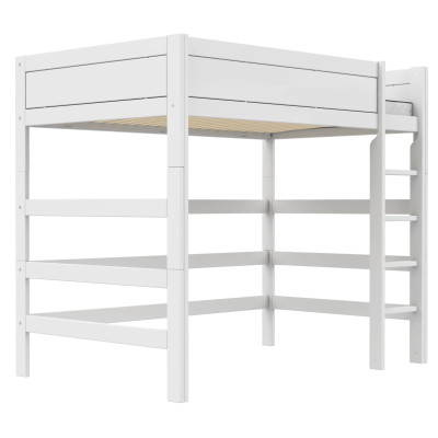 Lifetime Kidsrooms High Sleeper Bed 120 cm, Premium Roller Slat Base with 23 Slats, white