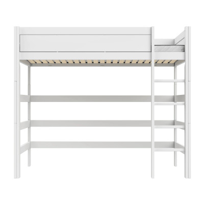 Lifetime Kidsrooms High Sleeper Bed 120 cm, Premium Roller Slat Base with 23 Slats, white