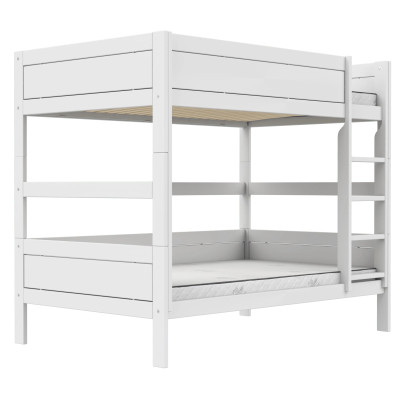 Lit superposé Lifetime Kidsrooms 120 cm, sommier à rouleau premium avec 23 lattes, blanc