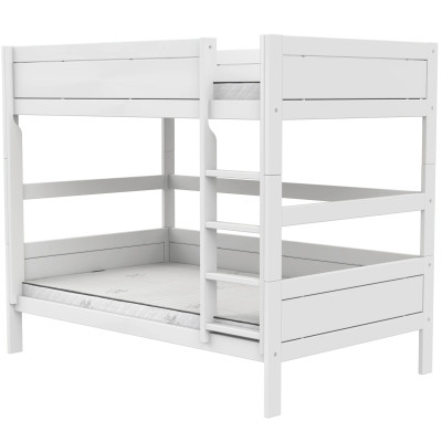 Lit superposé Lifetime Kidsrooms 120 cm, sommier à rouleau premium avec 23 lattes, blanc