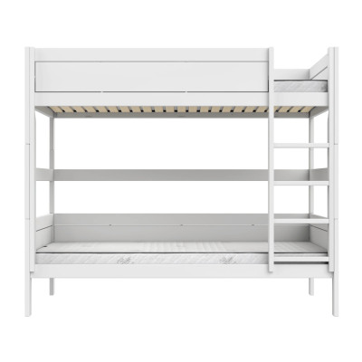 Lit superposé Lifetime Kidsrooms 120 cm, sommier à rouleau premium avec 23 lattes, blanc