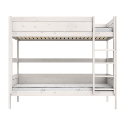 Lit superposé Lifetime Kidsrooms 120 cm, sommier à rouleau premium avec 23 lattes, whitewash