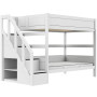 Lifetime Kidsrooms Etagenbett 120 cm, mit Treppe, Premium Rollboden mit 23 Latten weiss