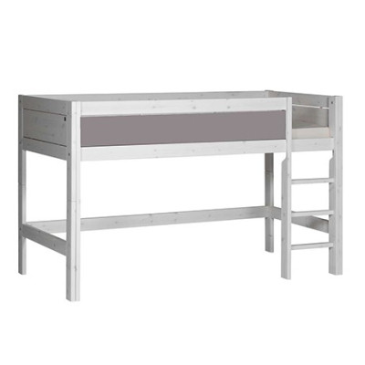 LifeTime-Kidsroom Letto a mezza altezza Laura-RL, 90x200 cm, con struttura a doghe a rullo bianco