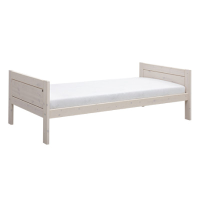 Letto base Lifetime 90x200, senza schienale, con cornice a doghe deluxe imbiancata