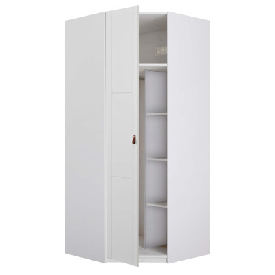 Armoire d’angle Lifetime avec porte tournante laquée blanche