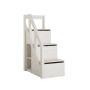 Lifetime staircase with storage space and railing for 128cm half-height bed whitewash