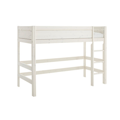 Lifetime Lit mezzanine 113 cm avec échelle droite et sommier, whitewash