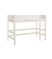 Lifetime Lit mezzanine 113 cm avec échelle droite et sommier Luxe, whitewash