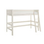 Lifetime loft bed 152cm with deluxe slatted frame sloping ladder whitewash