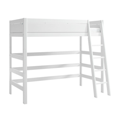 Lifetime loft bed, inclined ladder, rolling floor grey whitewash