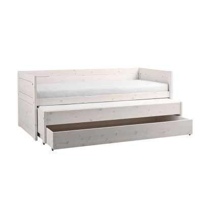 Lifetime bunk bed with guest bed, bed box and deluxe slatted frame whitewash