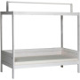 Lifetime four-poster bed 90x200cm with roof construction for fabric roof and roller floor whitewash