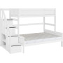 Letto a castello Lifetime Family 90/140 con scala e struttura a doghe deluxe bianca