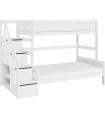 Lifetime Family Bunk Bed 90/120 with Staircase and Deluxe Slatted Frame White