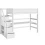 Lifetime Lit mezzanine avec escalier step et sommier Luxe, blanc