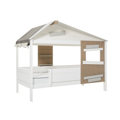 Lifetime Kidsrooms base capanna The Hideout bianco con telaio a doghe a rullo 90x200