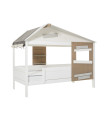 Lifetime Kidsrooms base capanna The Hideout bianco con telaio a doghe a rullo 90x200