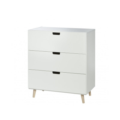 Manis-h chest of drawers with 3 drawers Snow white