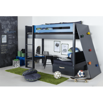 Manis-h ASK middle loft bed 90x200 cm with slatted frame Snow white