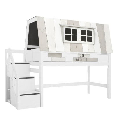 Lifetime Lit mi-hauteur The Hangout avec sommier Luxe, blanc