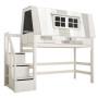 Lifetime medium loft bed Hangout with rolling floor and stairs whitewash