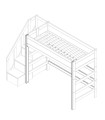 Leifetime parts for loft bed with entry at the head end whitewash