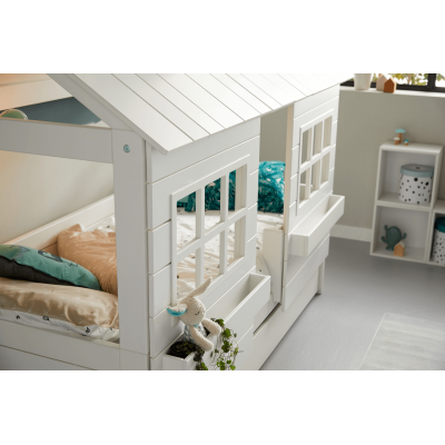 Lifetime Kidsrooms Base Cabina Letto Lake House 2 con Struttura a Doghe Deluxe bianco