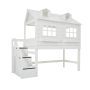 Lifetime Half Height Bed Lake House con rolling floor bianco