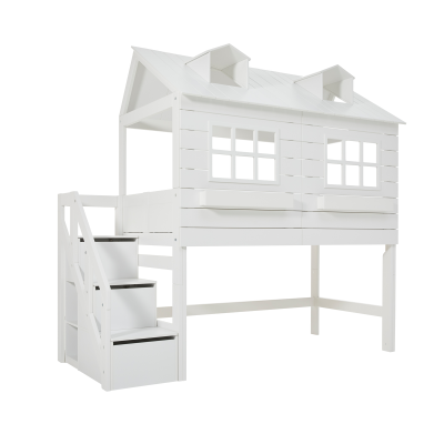 Lifetime Half Height Bed Lake House with Rolling Floor White