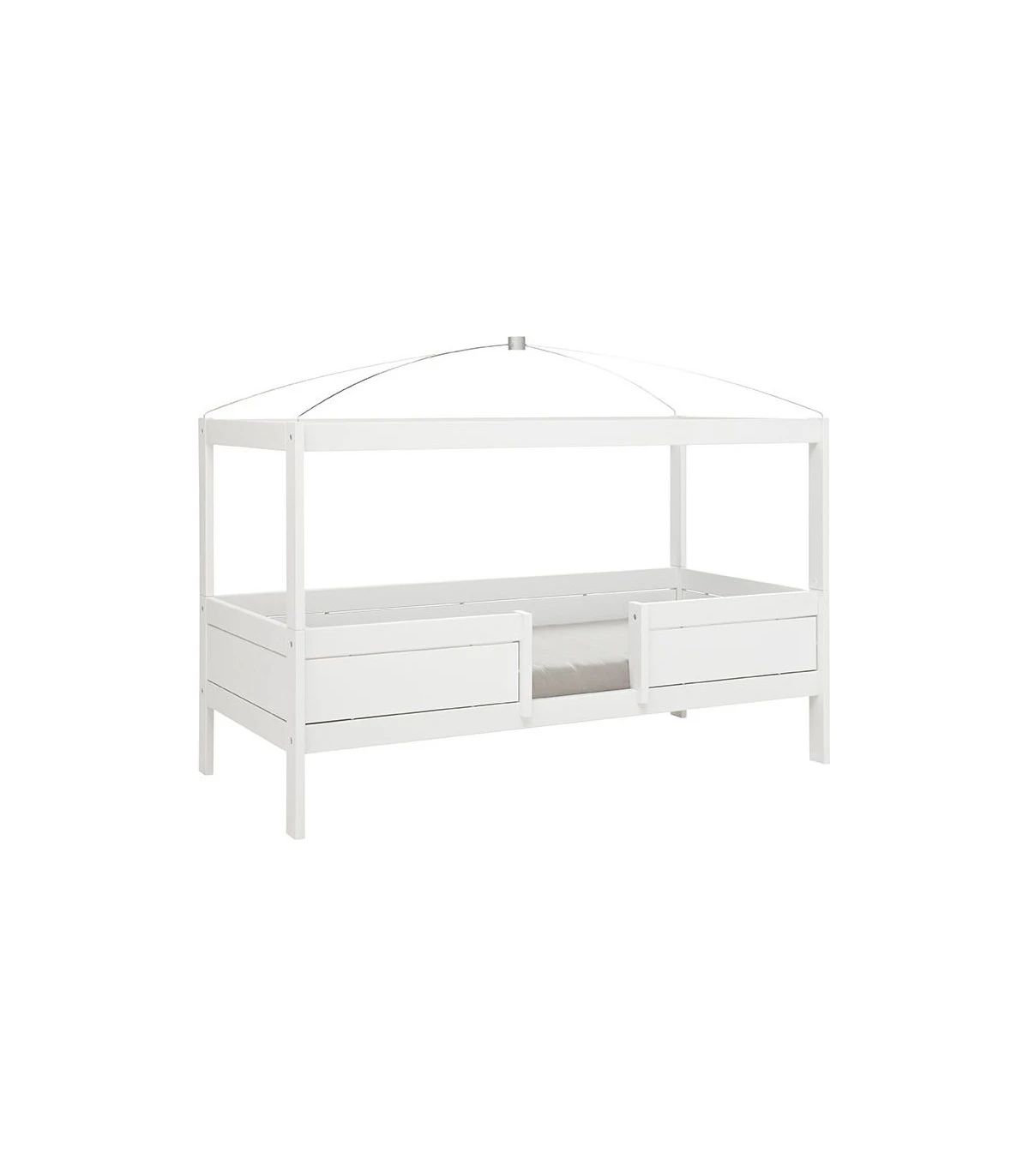 Letto a castello Lifetime 90x200 con letto per gli ospiti e cassetto,  struttura a doghe deluxe in bianco