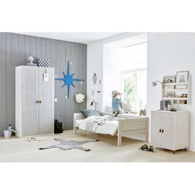 Lifetime Cot Camera per bambini Basic Bed Adventure con telaio a doghe roll-slatted Whitewash