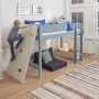 Manis-h ASK middle loft bed 90x200 cm with slatted frame Snow white climbing wall